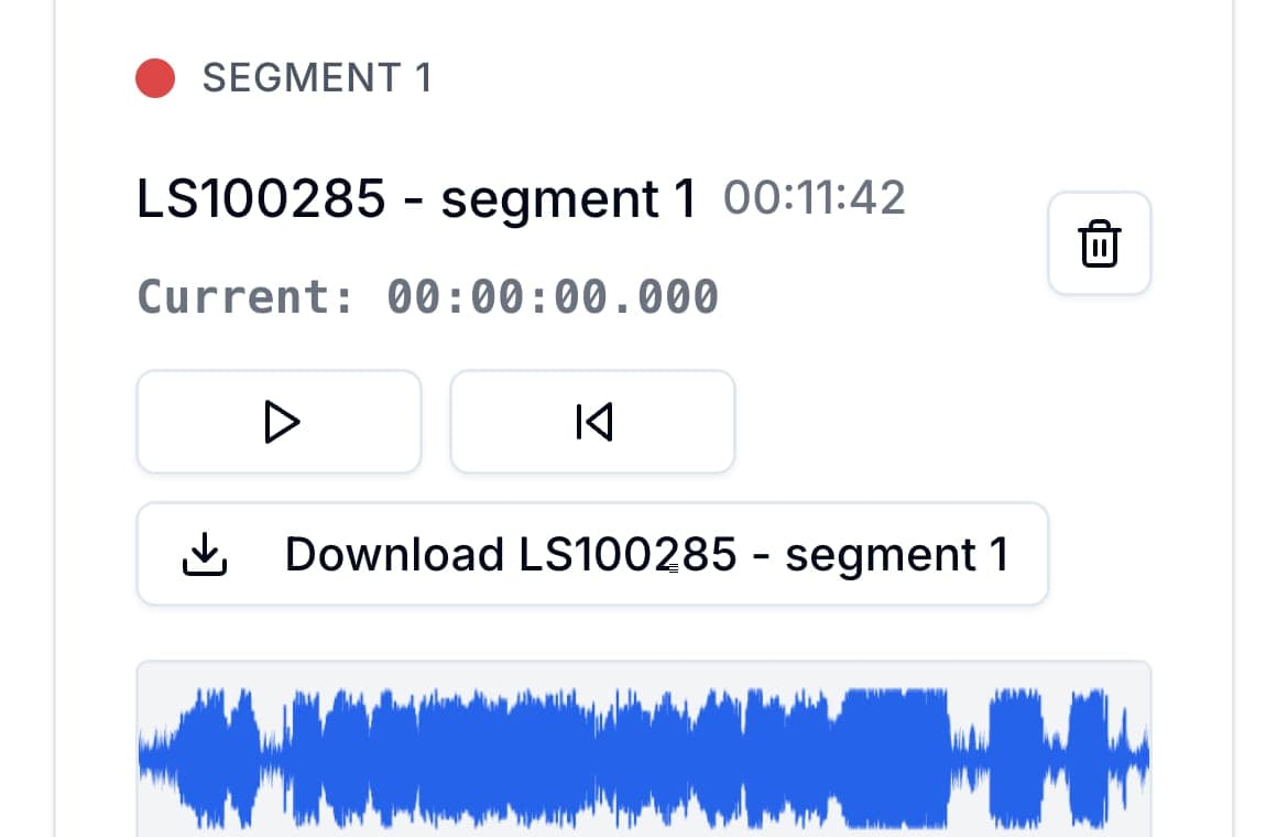 Mobile boundary controls for trimming the beginning and ending of a lecture chapter.