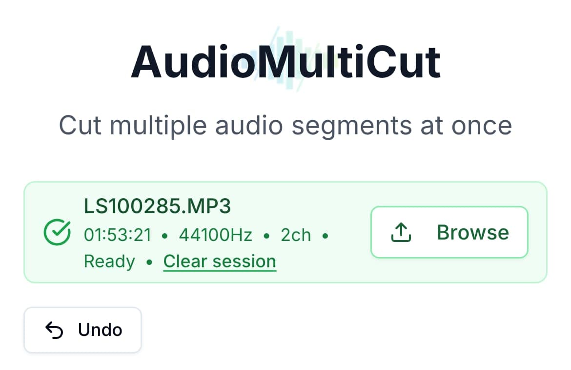 AudioMultiCut on a phone ready to extract and cut video audio.