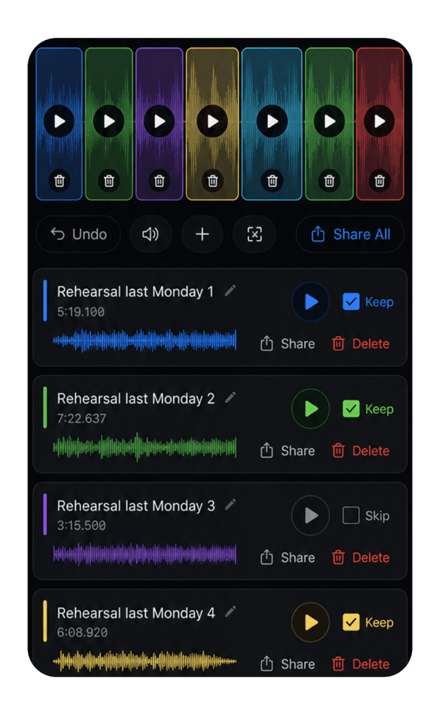 AudioMultiCut review and share screen on iPhone